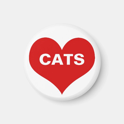 Herz (Liebe) Katzen Magnet (Vorne)