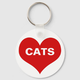 Herz (Liebe) Katzen Schlüsselanhänger