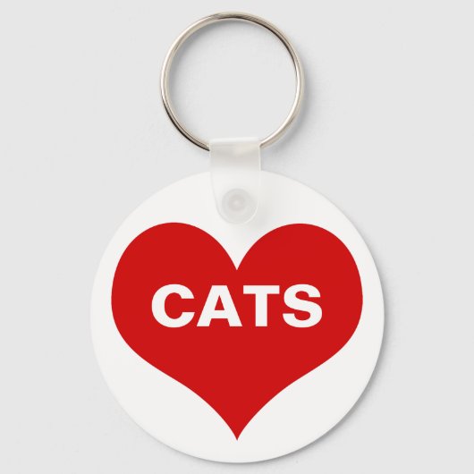 Herz (Liebe) Katzen Schlüsselanhänger (Vorderseite)
