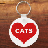 Herz (Liebe) Katzen Schlüsselanhänger (Vorderseite)