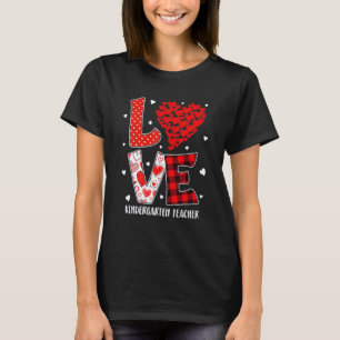 Herz Liebe Kindergarten Lehrer Rot Kariert Valenti T-Shirt
