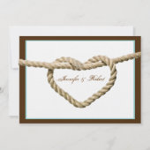 Herz Liebe Knot Western Hochzeit Einladung (Rückseite)