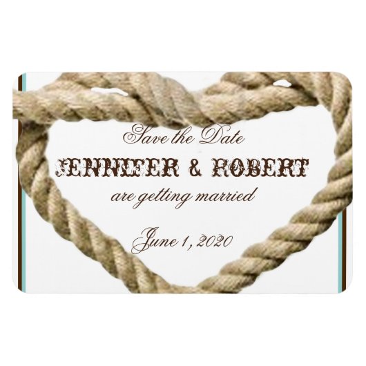 Herz-Liebe Knot Western Hochzeit Speichern Sie das Magnet (Horizontal)