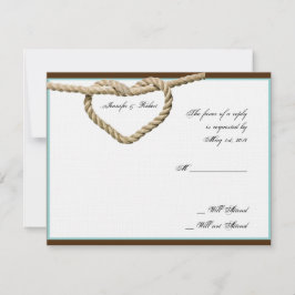 Herz-Liebe Knot Western Hochzeitkarte RSVP Karte