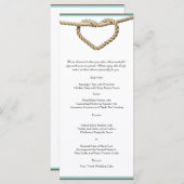 Herz-Liebe Knot Western Wedding Menu Menükarte (Vorne/Hinten)