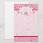 Herz & Liebe Letterhead-Geschirr Briefpapier (Vorne/Hinten)