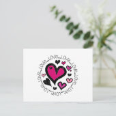 Herz Liebe Liebe Liebe Postkarte (Stehend Vorderseite)