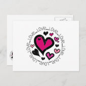 Herz Liebe Liebe Liebe Postkarte (Vorne/Hinten)