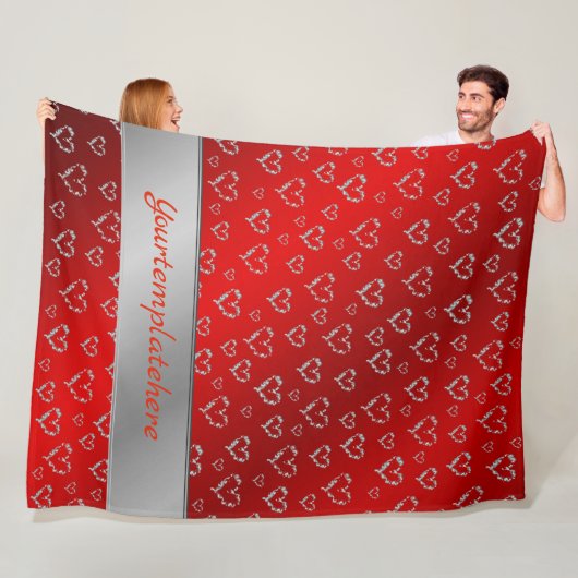 Herz, Liebe, Metall, Metall, Valentin, Romantik Fleecedecke (Beispiel)