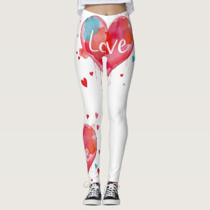 Herz Liebe Moderne Wasserfarbe Artsy Valentinstag Leggings