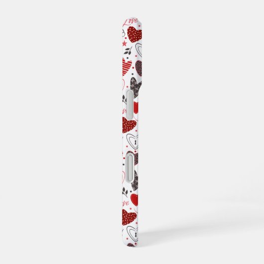 Herz-Liebe-Muster iPhone 16 Hülle (Rechte Seite)