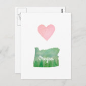 Herz (Liebe) Oregon Staat Grünes Tal Postkarte (Vorne/Hinten)
