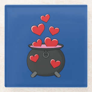 Herz-Liebe-Pop Glasuntersetzer