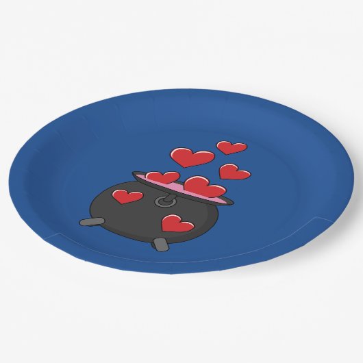 Herz-Liebe-Pop Pappteller (Schrägansicht)