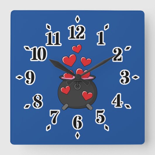 Herz-Liebe-Pop Quadratische Wanduhr (Vorderseite)