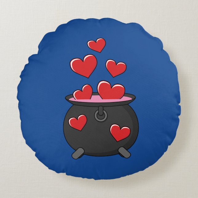 Herz-Liebe-Pop Rundes Kissen (Vorderseite)