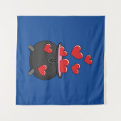 Herz-Liebe-Pop Wandteppich (Vorderseite (Horizontal))