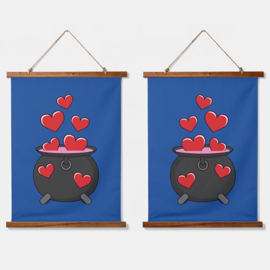 Herz-Liebe-Pop Wandteppich Mit Holzrahmen (Doppelt)