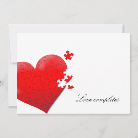 Herz Liebe Puzzle Einladung (Vorderseite)