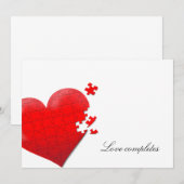 Herz Liebe Puzzle Einladung (Vorne/Hinten)