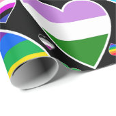 Herz Liebe Regenbogen farbenfrohe Stolz Fahnen lgb Geschenkpapier (Rolleneckpunkt)
