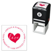 Herz | Liebe Script Round Wedding Rücksendeadresse Permastempel (Beispiel)