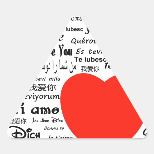 Herz Liebe Sie Dreieckiger Aufkleber (Vorderseite)