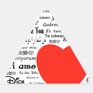 Herz Liebe Sie Dreieckiger Aufkleber