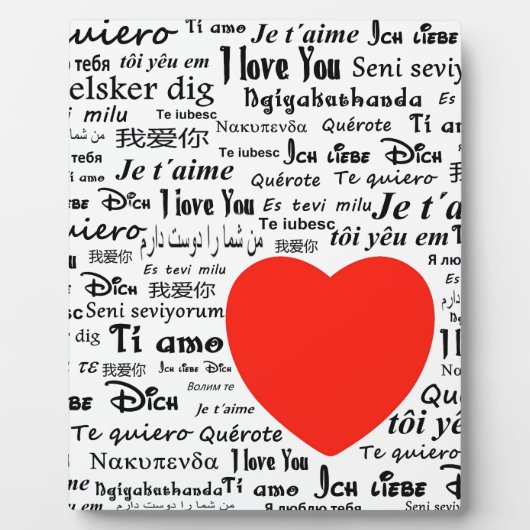 Herz Liebe Sie Fotoplatte (Vorderseite)