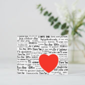 Herz Liebe Sie Postkarte (Stehend Vorderseite)