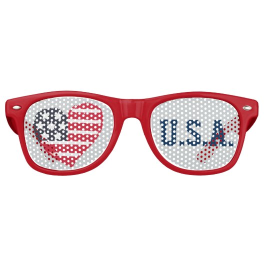 Herz Liebe U.S.A Lens Sonnenbrille/ Schatten Partybrille (Vorderseite)
