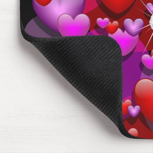 Herz Liebe und Diamanten Mousepad (Ecke)