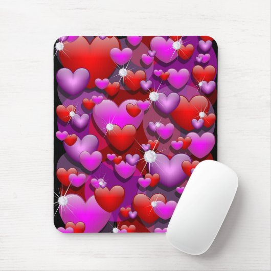 Herz Liebe und Diamanten Mousepad (Mit Mouse)