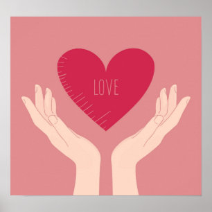 Herz-Liebe Valentine erröten rosa Mädchen Poster