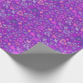 Herz-Liebe Valentine Paper Collage Muster Lila Geschenkpapier (Ecke)