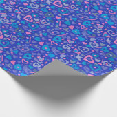 Herz-Liebe Valentines Paper Collage Pattern Blau Geschenkpapier (Ecke)