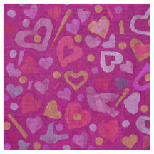 Herz Liebe Valentinstag Collage Pattern Fuchsia
