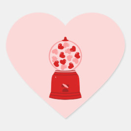 Herz Liebe Valentinstag Kaugummiautomat Kaugummiku Herz-Aufkleber