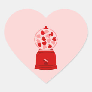 Herz Liebe Valentinstag Kaugummiautomat Kaugummiku Herz-Aufkleber