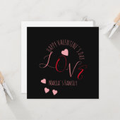 Herz-Liebe Valentinstag Rosa Drehbuch Herz Karte (Vorderseite/Rückseite Beispiel)