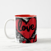 Herz & Liebe Zwei-Tonen-Keramik-Tasse Zweifarbige Tasse (Links)