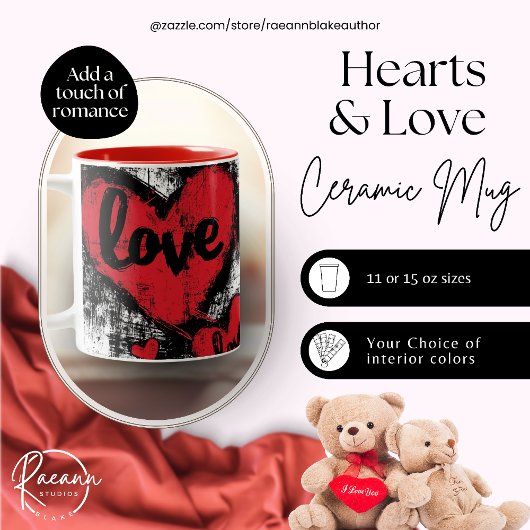 Herz & Liebe Zwei-Tonen-Keramik-Tasse Zweifarbige Tasse