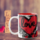 Herz & Liebe Zwei-Tonen-Keramik-Tasse Zweifarbige Tasse