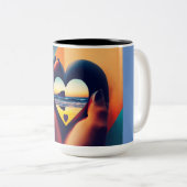Herz-Liebe Zweifarbige Tasse (VorderseiteRechts)
