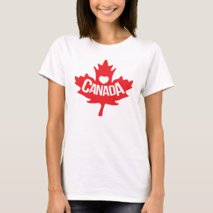 Herz-Lieben Kanada Ahornblatt T - Shirt