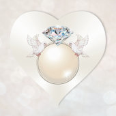 Herz, liebende Vogelhafter, Diamantklingeln Herz-Aufkleber