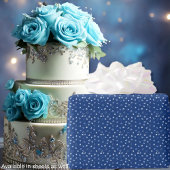 Herz - Light Blue on Dark Blue - Rolls Geschenkpapier