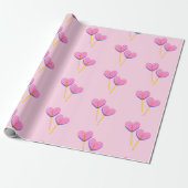 Herz Lillipop Rosa Geschenk Geschenkpapier (Ungerollt)