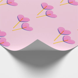 Herz Lillipop Rosa Geschenk Geschenkpapier