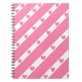 Herz-Linien rosa Notizbuch Notizblock (Vorderseite)